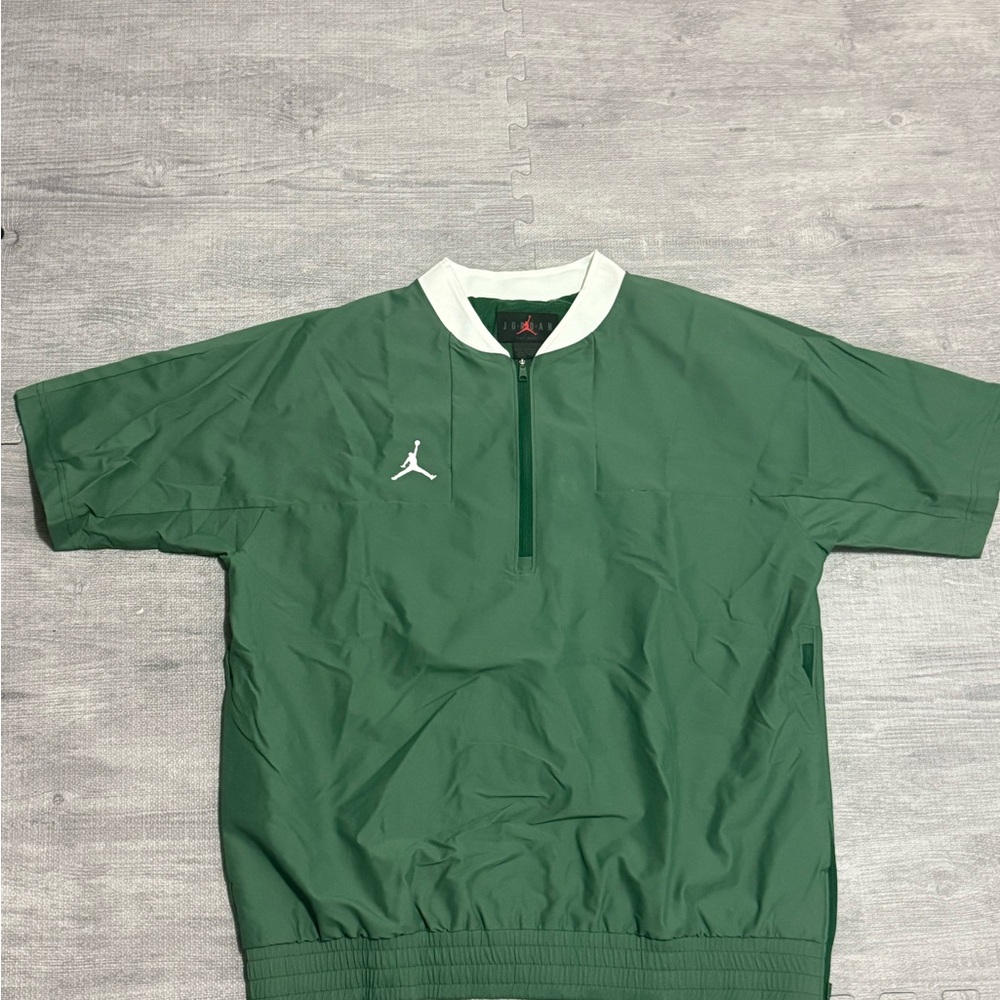 Jordan Short-Sleeve Coach Football Jacket Tm green White